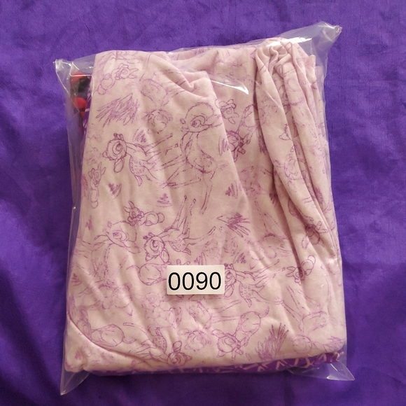 3 pairs LuLaRoe One Size Leggings NWOT Bambi Disney purple - Picture 8 of 8